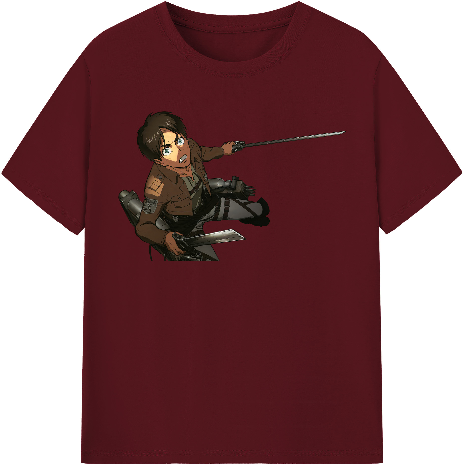 （画像用） 進撃の巨人 エレン･イェーガー Attack on Titan Eren Jäger 綿100％半袖Tシャツ（フロントプリント）